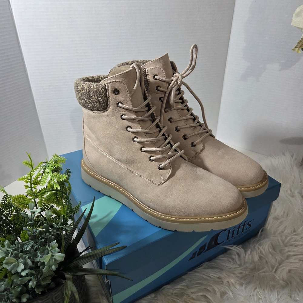 Cliffs by WHITE MOUNTAIN Beige Lace-Up Boots